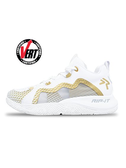 Women's SwiftStep FUTURE Volleyball Court Shoe. - White/Gold