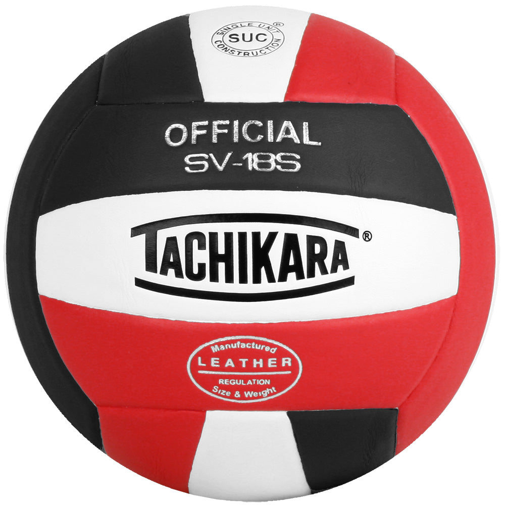 Tachikara® SV18S Composite Volleyball - Scarlet/White/Black