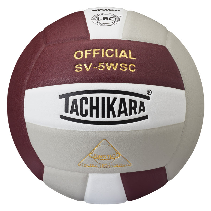 Tachikara® SV5WS/C Official Volleyball - Cardinal/White/Silver Gray